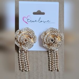 True Love Rhinestone Flower Earring